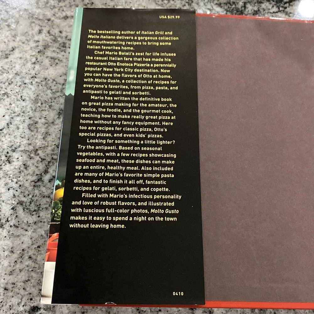 First Edition 2010 HC Molto Gusto Cookbook!